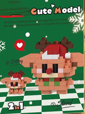 Christmas Tree Gift Reindeer Mini Brock Building Construction Toys for Kids girls 6 Year Old Santa Claus Snowman Micro Brick toy
