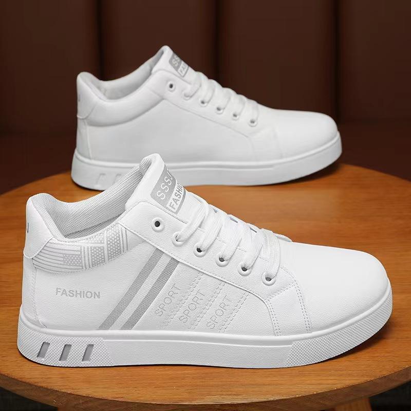 Moda 2024 Nowe Męskie Sneakersy Markowe Męskie Skórzane Buty do Skateboardingu High-Top Oddychające Buty Hip-hopowe Buty Uliczne Zapatos Para Hombres