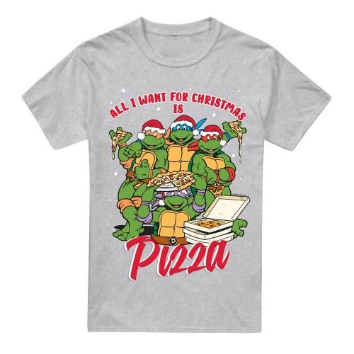 Teenage Mutant Ninja Turtles Mens Pizza Christmas T-Shirt