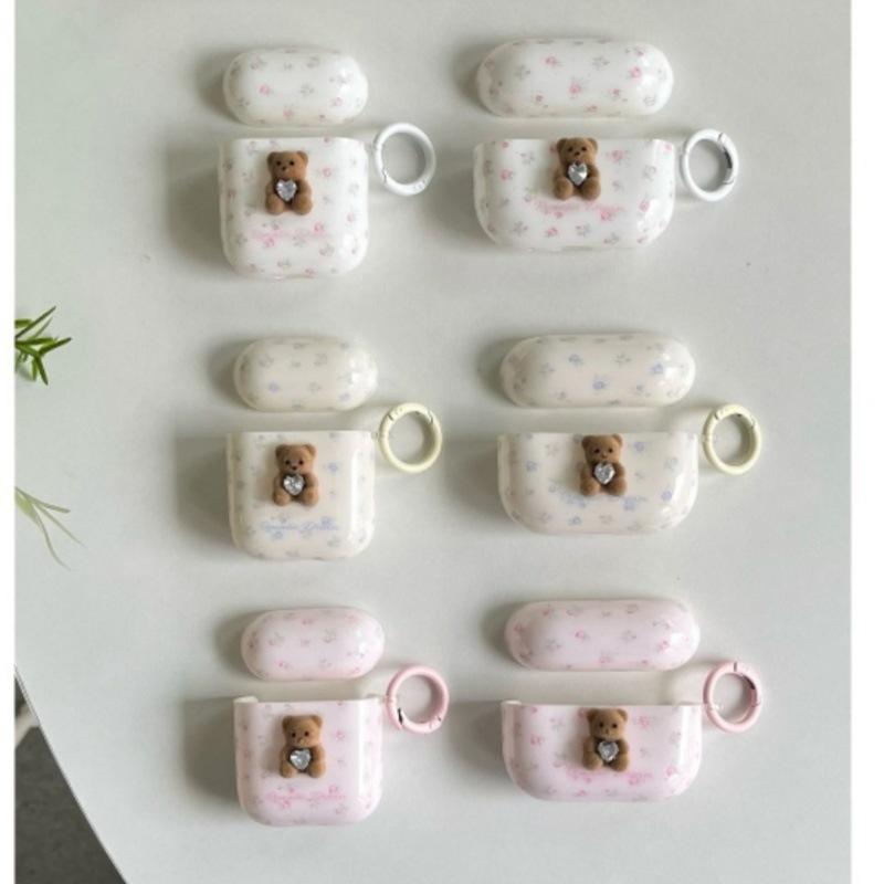 Cute floral bear AirPods 1 generation earphone case for apple earphones AirPods 1 generation pro1