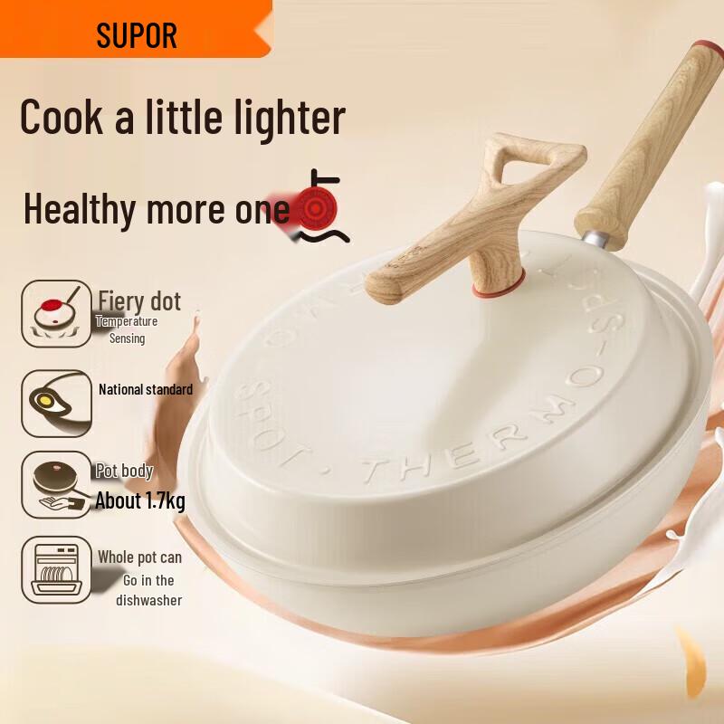 SUPOR Leichter Antihaft-Wok mit Roter-Punkt-Anzeige