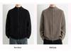Men's Stand Collar Double Zipper Cardigan Sweater - High-End Lazy Style for Autumn and Winter