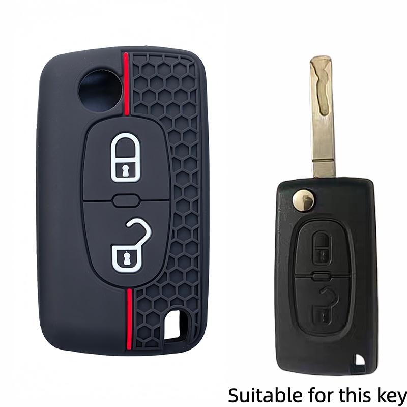

Silicone Key Case for Peugeot 206 208 207 308 RCZ 408 407 307 206 for Citroen C4 C5 C3 C2 C4L DS3 DS4 Xsara Picasso Key Cover чорний