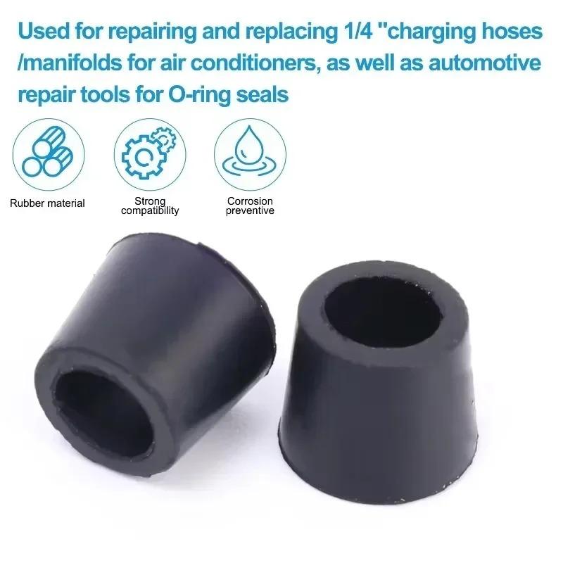 Rubber Gasket Air Conditioning 1/4Inch Charging Hose Valve Manifold Repair Seal Kit Replacement Electrical Equipment Accessories