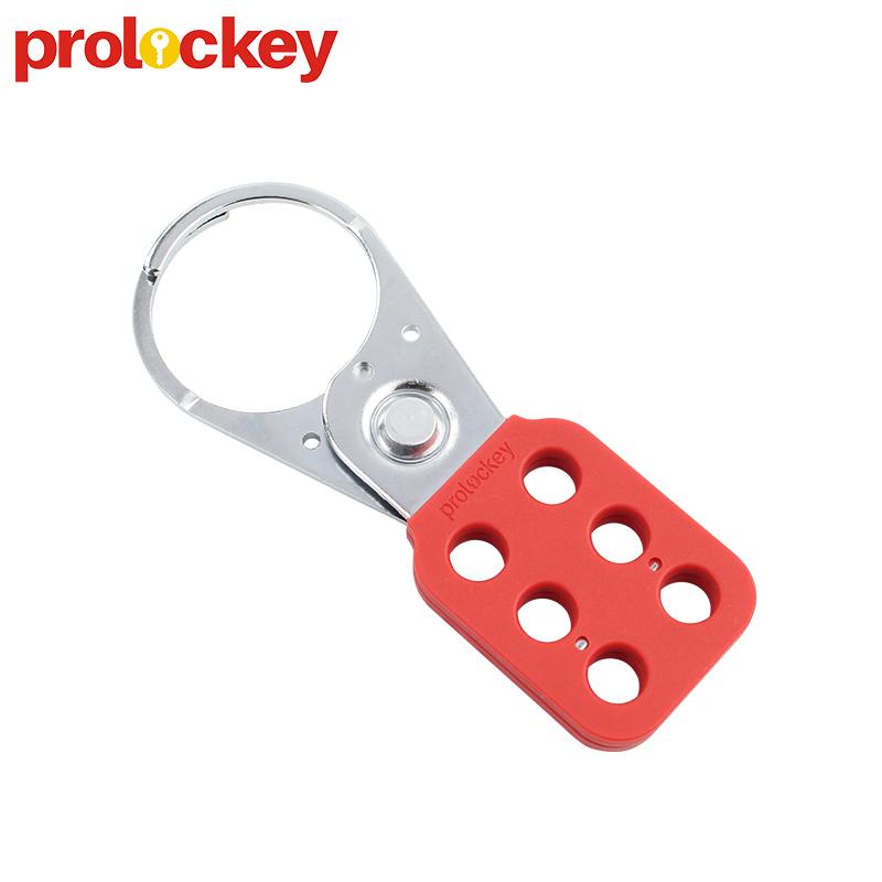 6 Holes Loto Safety Hasp Lockout Lock OEM Steel Durable Lockout Hasp Device with 41mm Jaw Size Key Operated SH04 Model