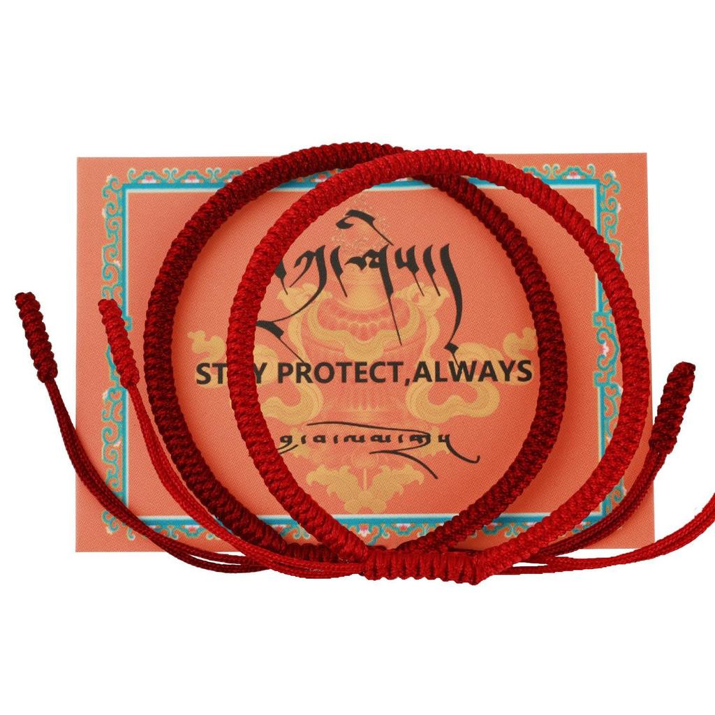 Diamond knot braided hand rope Adjustable monk body protection hand rope Xizang lucky blessing red braided hand rope