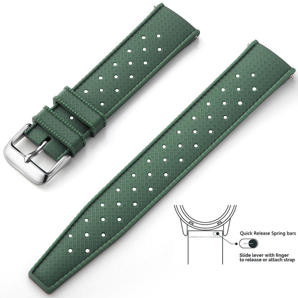 Tropical Silicone Watch Band Quick Release Watch Band 18mm 20mm 22mm Rubber Tropic Smart Watch Strap Waterpfroof Muti-Color