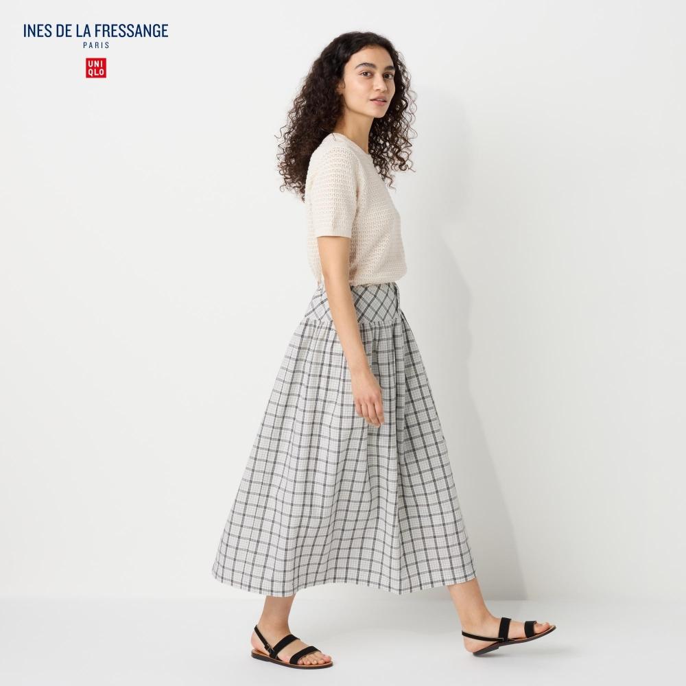 

Юбка UNIQLO со сборками из льна и хлопка