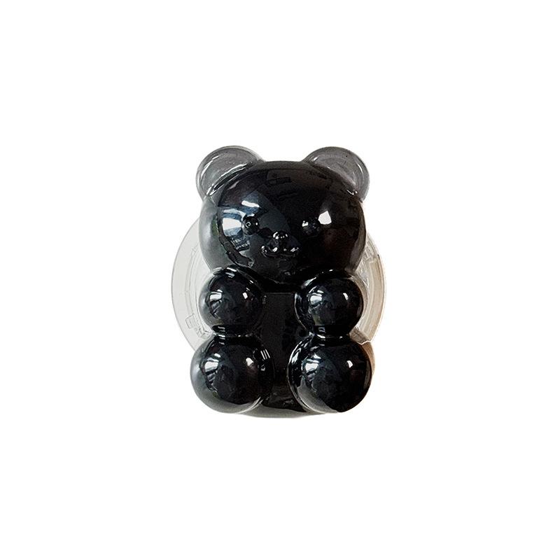 Jelly Solid Color Hard Bear Mobile Phone Airbag Bracket Pasted Retractable Desktop Watching Drama Support Decorative Ring Woman