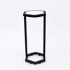 Hexagonal Marble Table Set of 2 – Modern Nesting Accent Tables with Black Metal Base