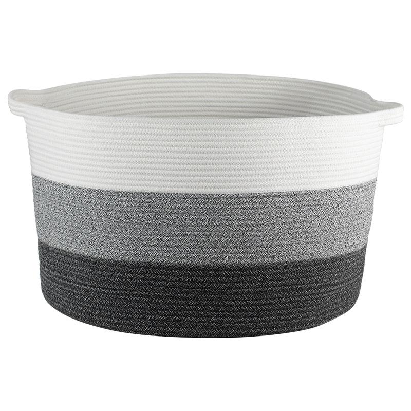 

Утолщенная корзина для хранения Big Mac из хлопковой веревки, тканая корзина для хранения большой емкости, складная портативная корзина для грязной одежды 56*36