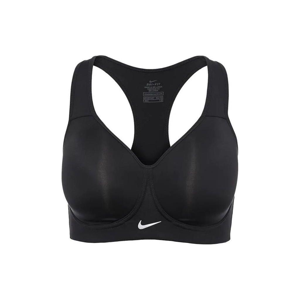 Nike Solid Color Logo Print Fixed Strap Sports Bra Women Underwear Black 833288-010