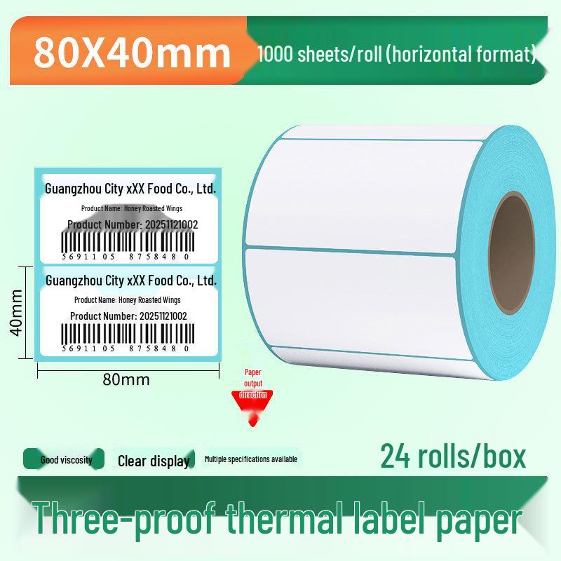 Waterproof Thermal Label Paper for Logistics, Retail, and Hospital Barcode Printing