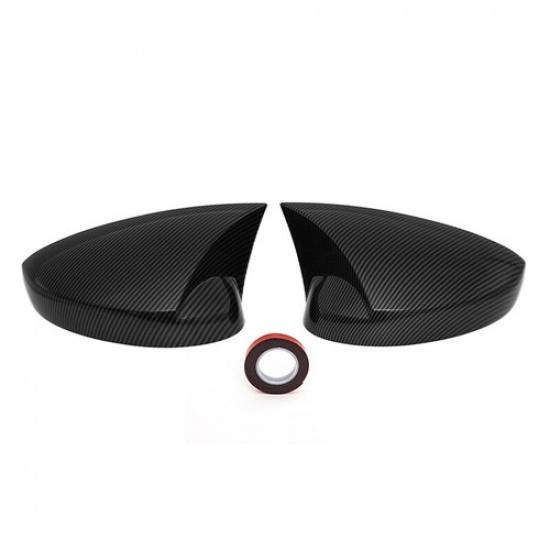 For Honda 11th Civic 2022-23 Carbon Fiber Look Horn Style Side Mirror Cover Caps