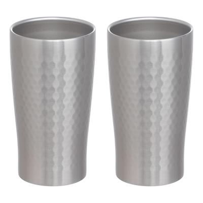 Maebata Luxe Pair of Thermo Silver 51350 Tumblers, & Silver, 340ml,