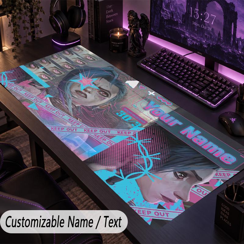 Custom Text Big Mousepad, Extended Desk Pad For Laptop Work GameArcane