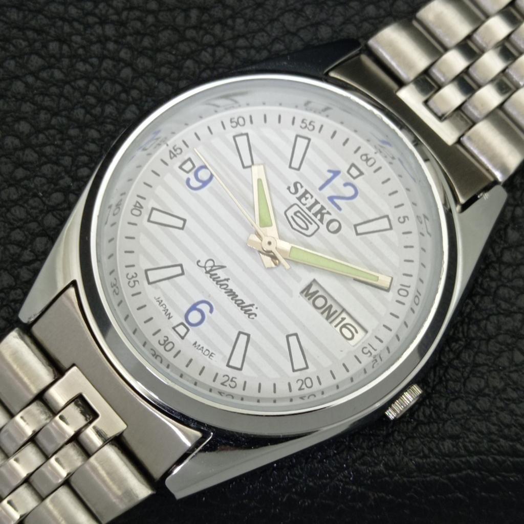 VINTAGE SEIKO 5 AUTOMATIC JAPAN MENS REFURBISHED WHITE DIAL WATCH A500179-2 R151a-a500179