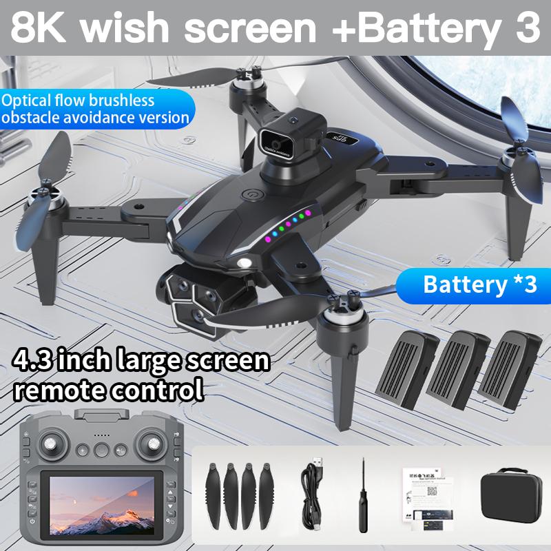 S12 Drone 8K Professional HD Camera Drones 5G WIFI Brushless 360° Infrared Obstacle Avoidance Motor Optical Large Screen Remote Control Quadcopter