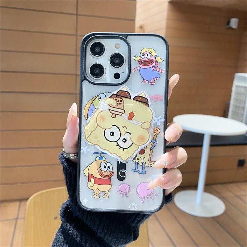 Cartoon SpongeBob SquarePants Is Suitable for Iphone16pro Mobile Phone Case, Apple 15pro Magnetic Suction 14pro Anti-drop 13pro.