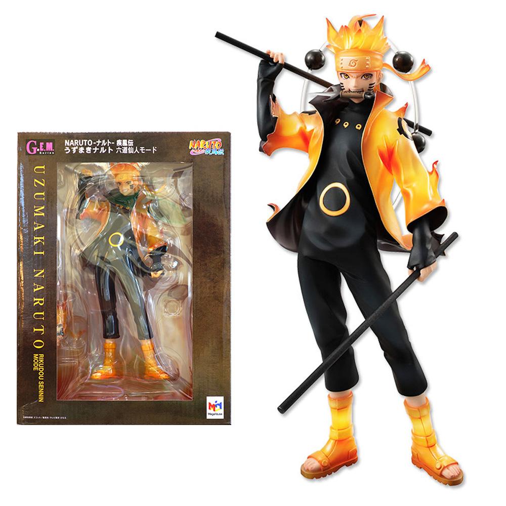 28CM Anime Naruto Uzumaki Naruto Figur Rikudousennin Modus Stående Modell Leketøy Gave Samling Actionfigur PVC