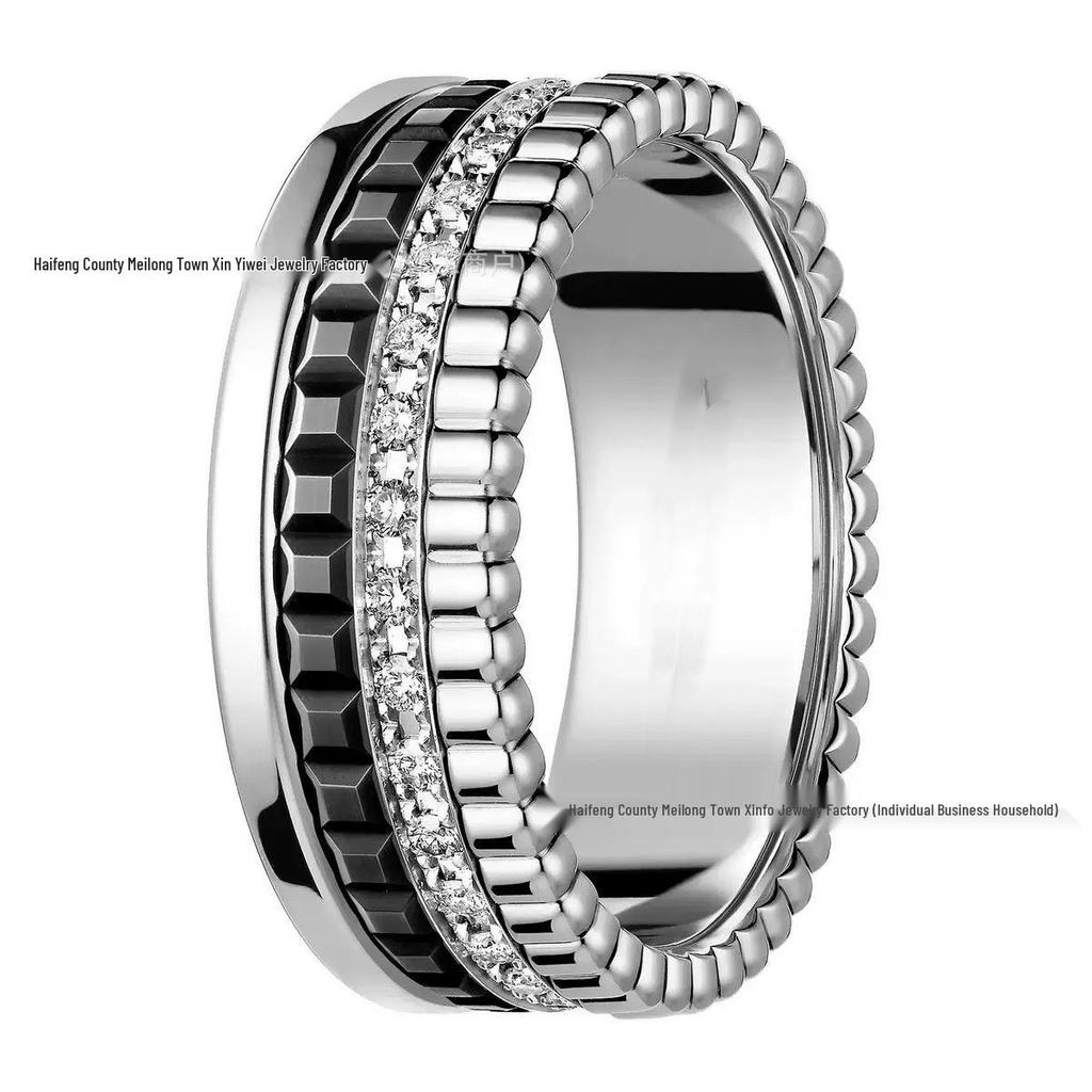 Stylish Rotating Ceramic Couple Rings - European & American Design