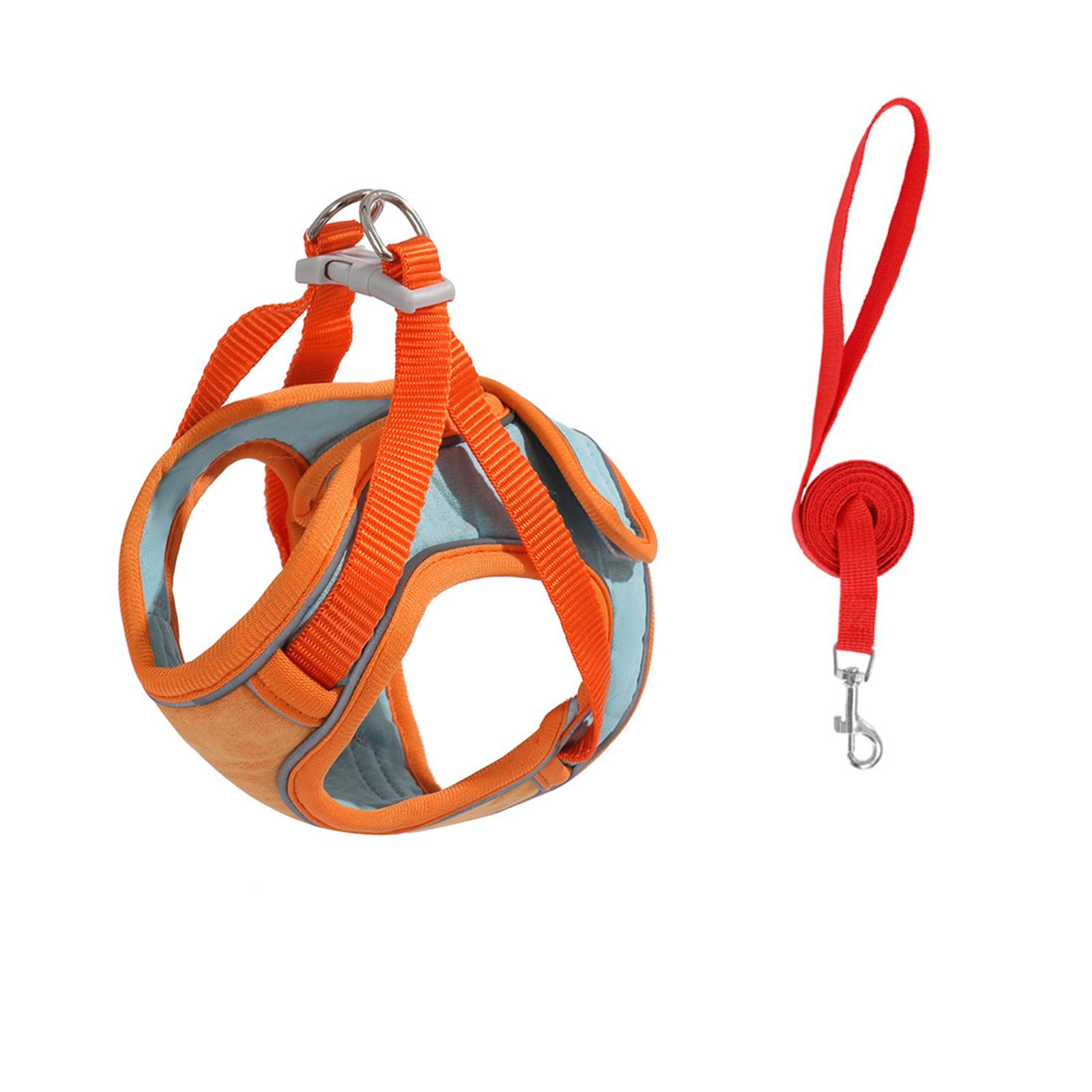 

Кошачий поводок, Нескользящий светоотражающий кошачий поводок в стиле жилета, Популярная кошачья шлейка M шафрановый