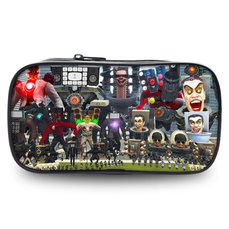 Skibidi Toilet Unique Pen Case Fashionable Polyester Unisex For Use School