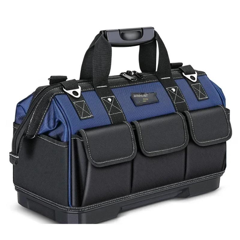 1680D Heavy Duty Tool Bag with Waterproof Base Large Capacity Organizer for Electrician Mechanic Wear-Resistant Tote Tool Bag