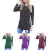 Fashion Women Long Sleeve Casual Blouse Stylish Tunic With Brown Button Accents