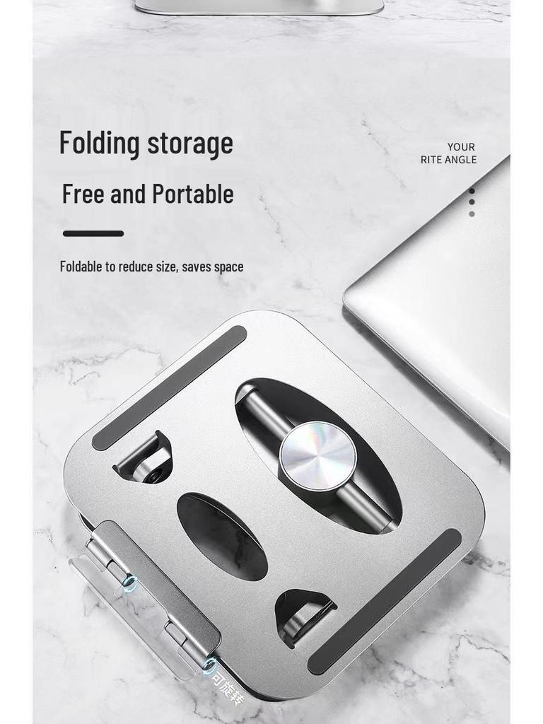 2026 German Aluminum Alloy Laptop Stand, 360° Rotating, Height Adjustable, Foldable