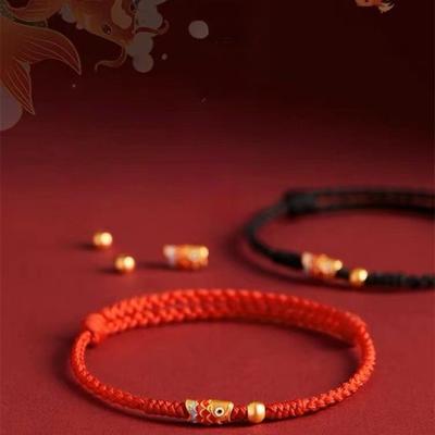 Koi-Zodiac-Jahr Rotes Seilarmband für Mädchen, gewebt mit Handseil und Fußkette, als Geschenk für Paare