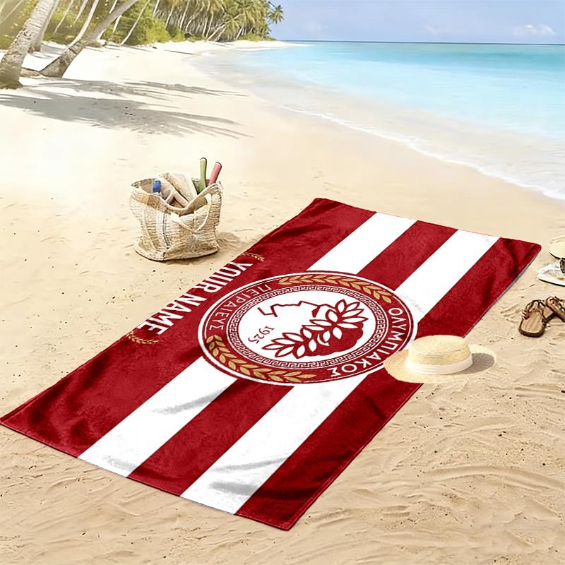 Olympiacos F.C Print Beach Towel, Large Soft Quick Dry Towel for Beach Camping Swimming