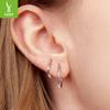 Wind Versatile And Thin, Super Flash Simple Tremella Ring Women'S S925 Sterling Silver Gold-Plated Ear Jewelry