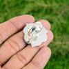 Natural Golden Rutile Solitaire Flower Adjustable Ring 925 Silver For Girls