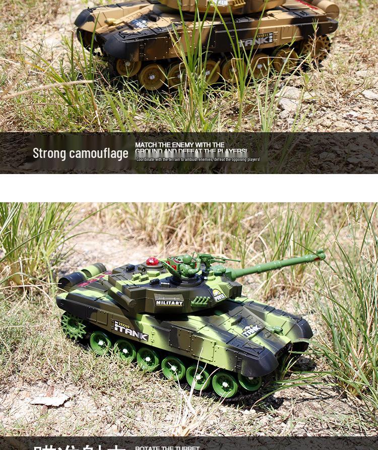 Large RC Parent-Child Tank Battle Toy: Rechargeable, Tracked Off-Road 2.4G Cannon Vehicle