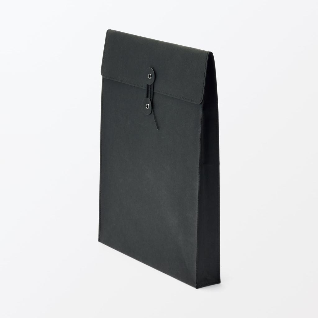 MUJI Jeans Label Document Case with A4 Dark 84925009 Drawstring, Size, Gray,