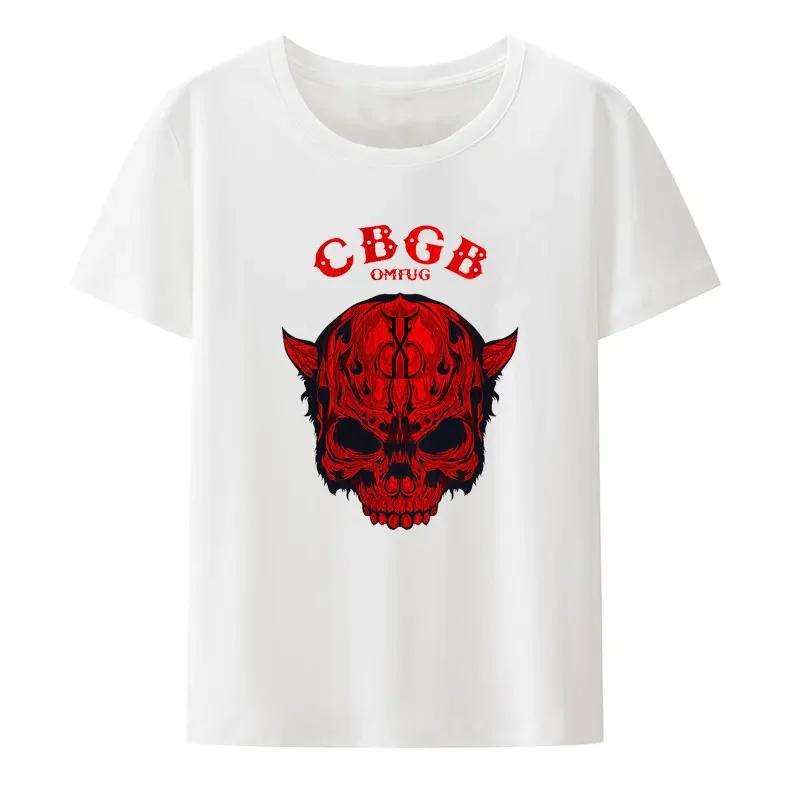 Underground Punk Rock Concert Hipster Tee Hip Hop Street Fashion Cool Tops CBGB OMFUG Liberty Skeleton Black White Print T Shirt