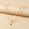 Alloy necklace wholesale European and American popular jewelry fashion multi-layer love water drop pendant retro women's collarbone chain