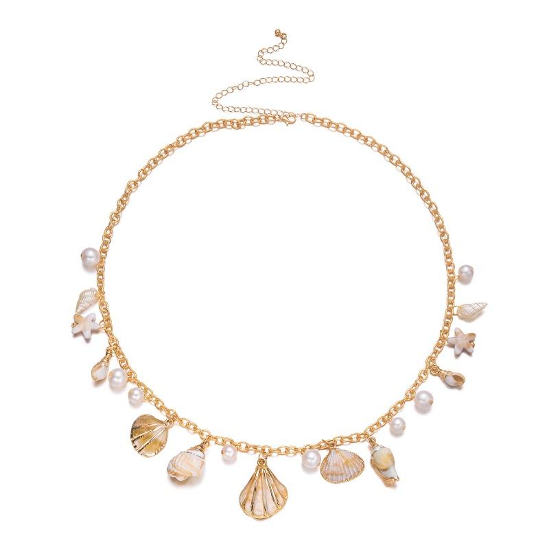 Bohemian Muschel Körperkette für Damen Strandurlaub Taillengürtel Boho Sommerschmuck für Badebekleidung Tropisches Geschenk