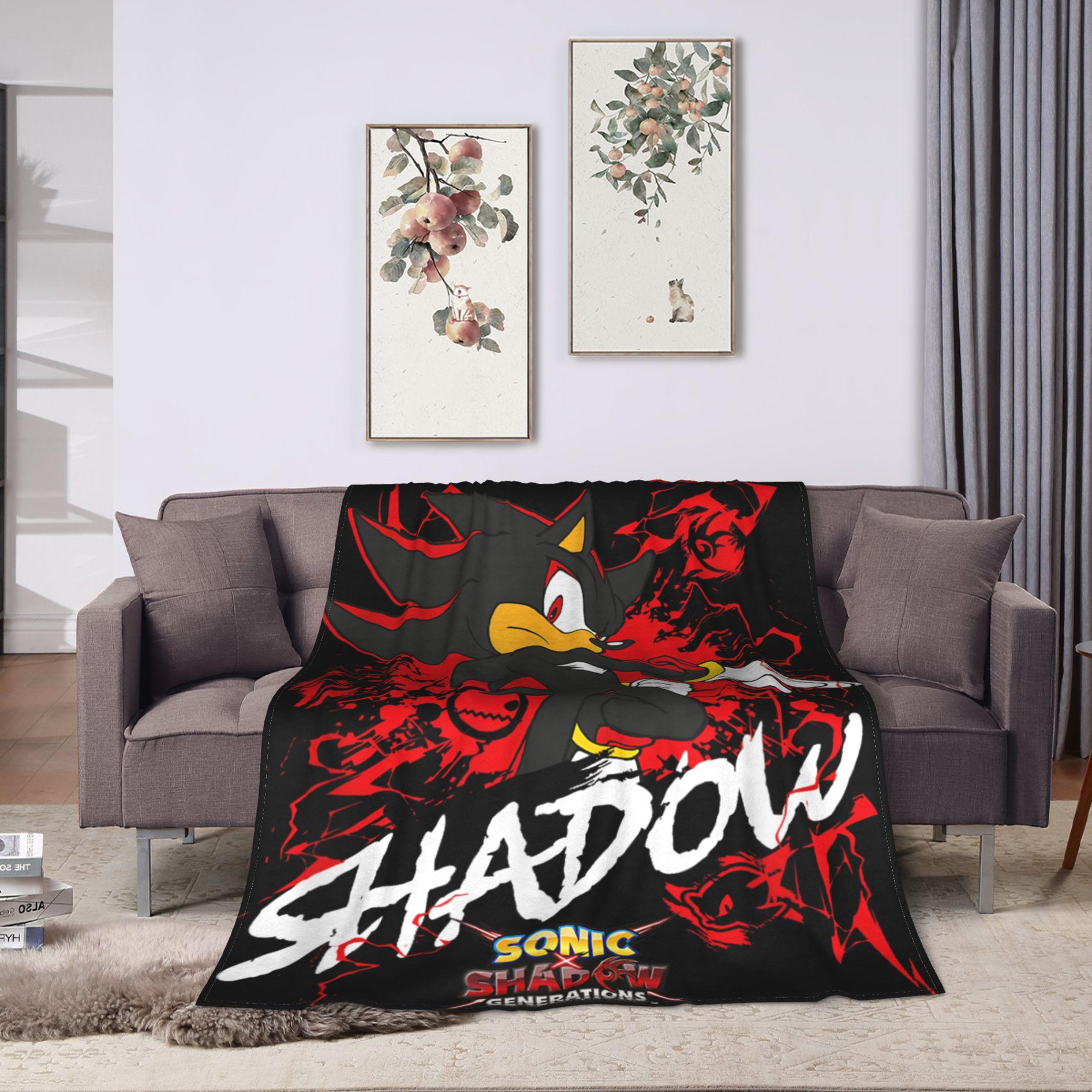 

S-Sonics The Hedgehog Team Blankets Flannel Spring/Autumn Multi-function Lightweight Thin Throw Blanket for Sofa Car Quilt 100x150cm
