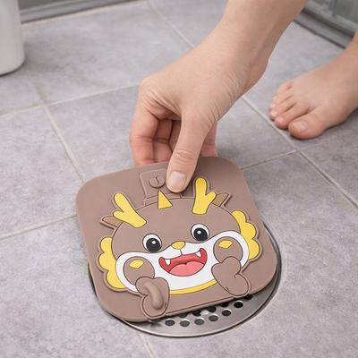 Silicone Sewer Floor Drain Cover Anti Odor Anti-insect Floor Drain Pad Anti-blocking Cartoon Shower Drain Cover