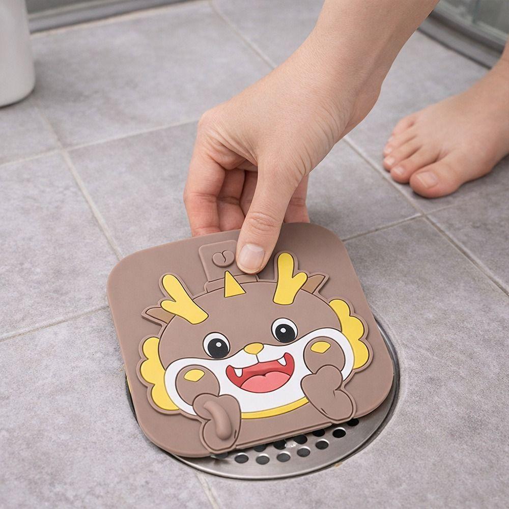 Silicone Sewer Floor Drain Cover Anti Odor Anti-insect Floor Drain Pad Anti-blocking Cartoon Shower Drain Cover