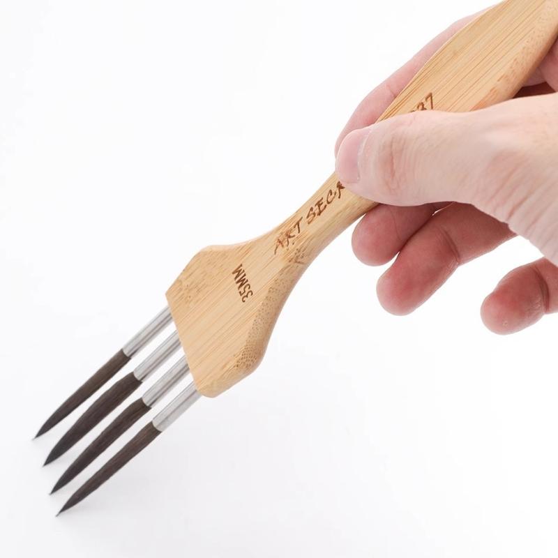 Pennelli da Pittura per Artisti a 4/6 Denti Pennelli per Pittura Pennello per Pittura Acrilica Pennelli da Pittura Multi-Dente per Pittura ad Acquerello Acrilico