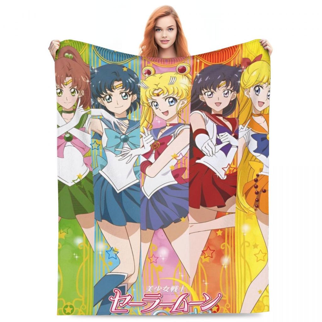 S-Sailor M-Moon Anime Blanket Quality Warm Throw Blanket Winter Picnic Outdoor Comfortable Bedspread