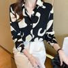 New Spring Printed Trendy Women's Fashion Versatile Tops Fashionable Long-sleeved Floral Shirts
