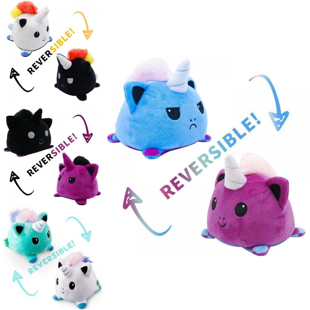 Adorável Pelúcia Unicórnio Reversível Flip Brinquedo de Pelúcia Animal Macio Ideal Para Crianças