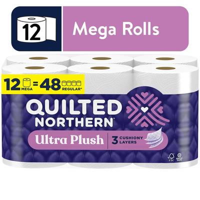 Ultra Yumuşak 3 Katlı Tuvalet Kağıdı Toplu Paket 12 Mega Rulo Yumuşak Emici Tüy Bırakmayan Rulo Başına 255 Yaprak Septik Güvenli Premium Konfor