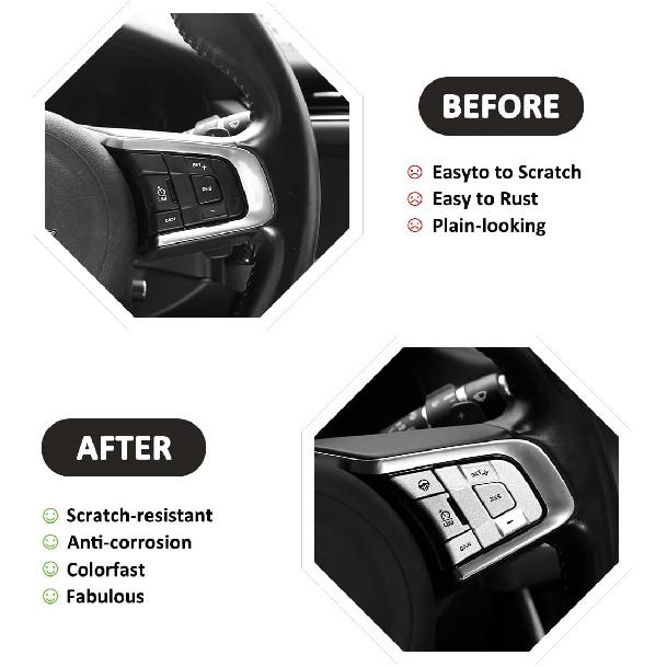 

Aluminum Alloy Car Steering Wheel Button Frame Sticker 10 Pcs For Jaguar XF XF E-PACE/F-PACE/F-TYPE(High Match)
