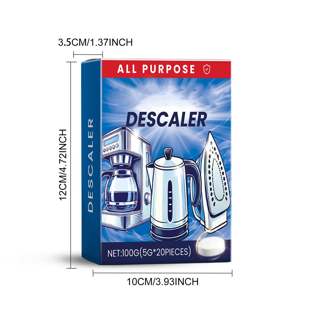 20 Pieces Coffee Maker Descaler Pads Home Appliance Descaling Agent Cleaning Tablets for Stain and Limescale Removal