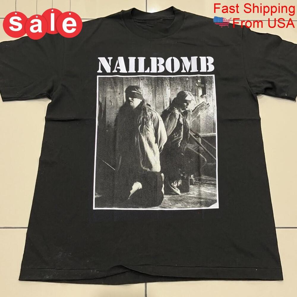 РАСПРОДАЖА Новая футболка группы Nail Bomb, Рождественская хэллоуинская футболка, Модная футболка/арт, новая унисекс футболка S